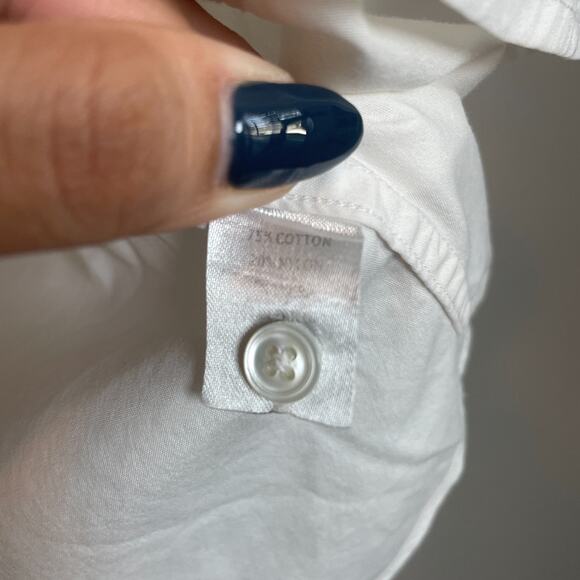 VTG Craig Taylor White Cotton Shirt Sz Medium Shirred Front Grace Fit Academia - Picture 9 of 9